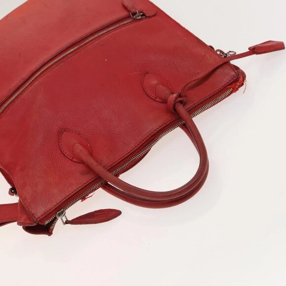 LOUIS VUITTON Hand Bag 2way 2014Stainless Steel Red LV Auth 126285 - Picture 6 of 16